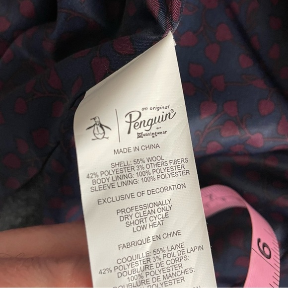 Original Penguin Men’s Decon Tweed Blazer Jacket Size Large Gray Wool Blend - Picture 7 of 8